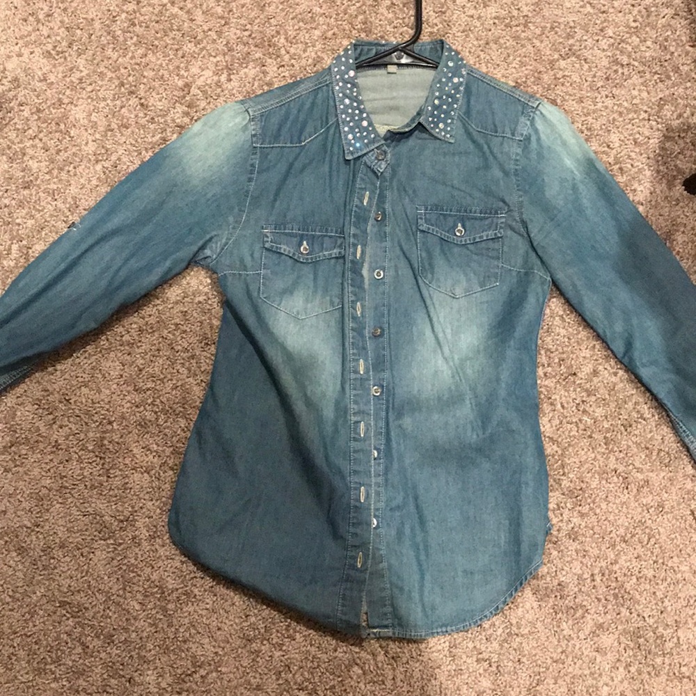 Jean rhinestone